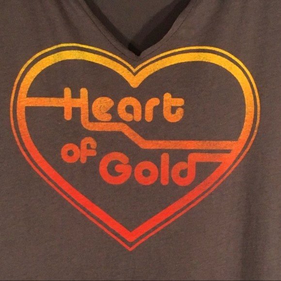 Project Social T Heart of Gold Tee Graphic Retro Vintage Raw Hem Detail Size Med - Picture 3 of 5
